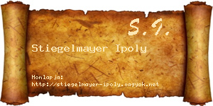 Stiegelmayer Ipoly névjegykártya